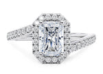 Kew Halo Platinum Radiant Engagement Ring