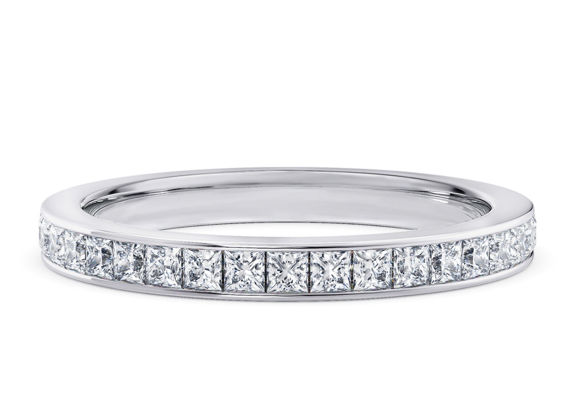 Aurora White Gold 18k Half Set Eternity Ring