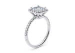 Isabella Halo Platinum Princess Engagement Ring