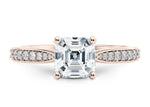 Victoria Diamond Band Rose Gold 18k Asscher Engagement Ring