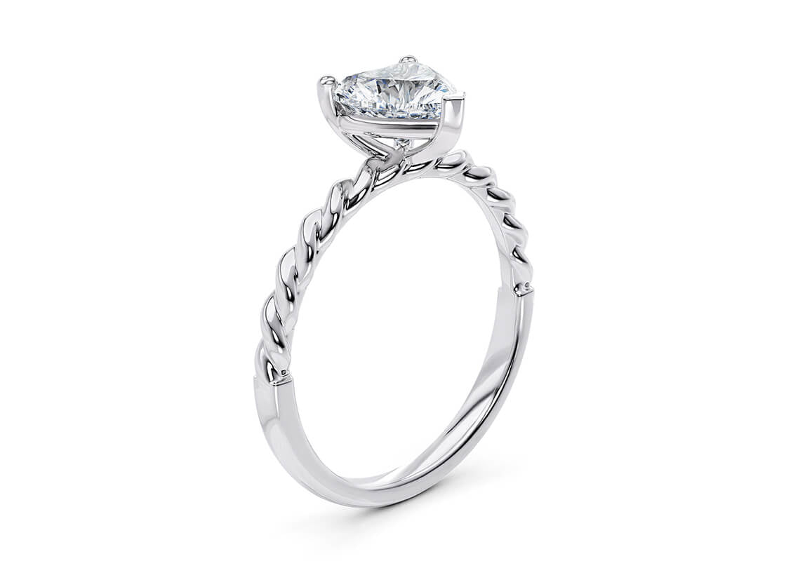 Ascot Solitaire Platinum Heart Engagement Ring