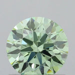 1.01ct Round Lab Grown Diamond (Colour Fancy Vivid Green, Clarity VVS1, Cut ID, IGI Certified)