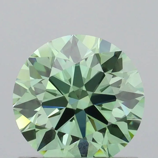 1.04ct Round Lab Grown Diamond (Colour Fancy Vivid Green, Clarity FL, Cut ID, IGI Certified)