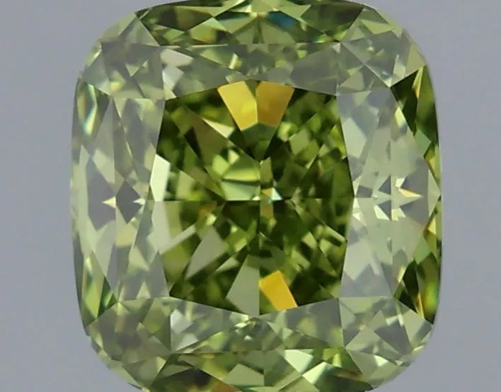 1.12ct Cushion modified Lab Grown Diamond (Colour Fancy Vivid Green, Clarity VVS2, IGI Certified)