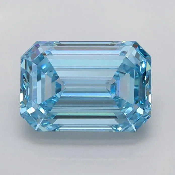 1.14ct Emerald Lab Grown Diamond (Colour Fancy Vivid Blue, Clarity FL, IGI Certified)