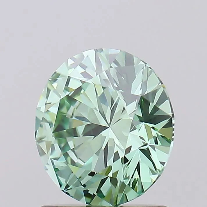1.34ct Round Lab Grown Diamond (Colour Fancy Vivid Green, Clarity FL, Cut ID, IGI Certified)