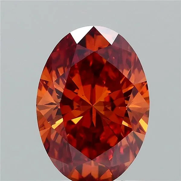 1.51ct Oval Lab Grown Diamond (Colour Fancy Vivid Orange, Clarity VS1, IGI Certified)