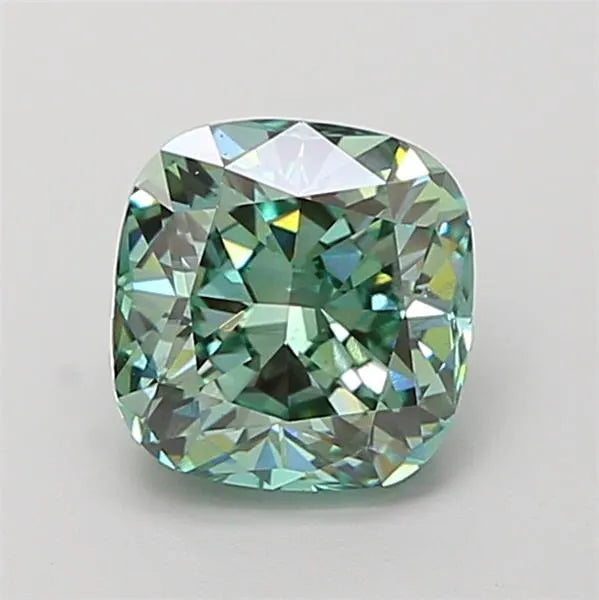 1.52ct Cushion modified Lab Grown Diamond (Colour Fancy Vivid Green, Clarity VS2, IGI Certified)