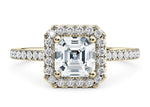 Aphrodite Halo Yellow Gold 18k Asscher Engagement Ring