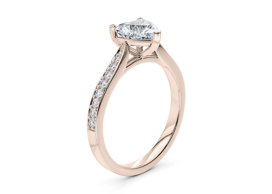 Victoria Diamond Band Rose Gold 18k Heart Engagement Ring