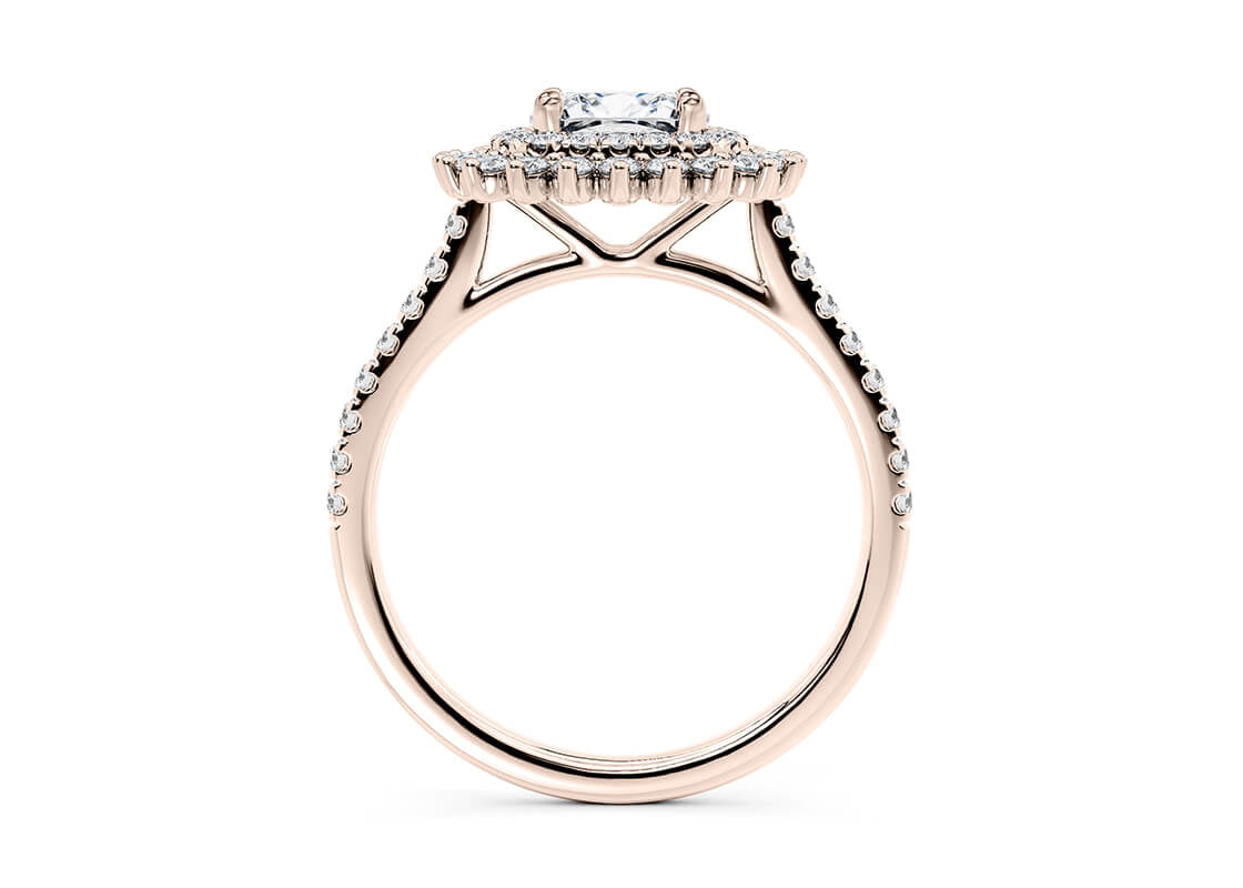 Berkeley Halo Rose Gold 18k Cushion Engagement Ring