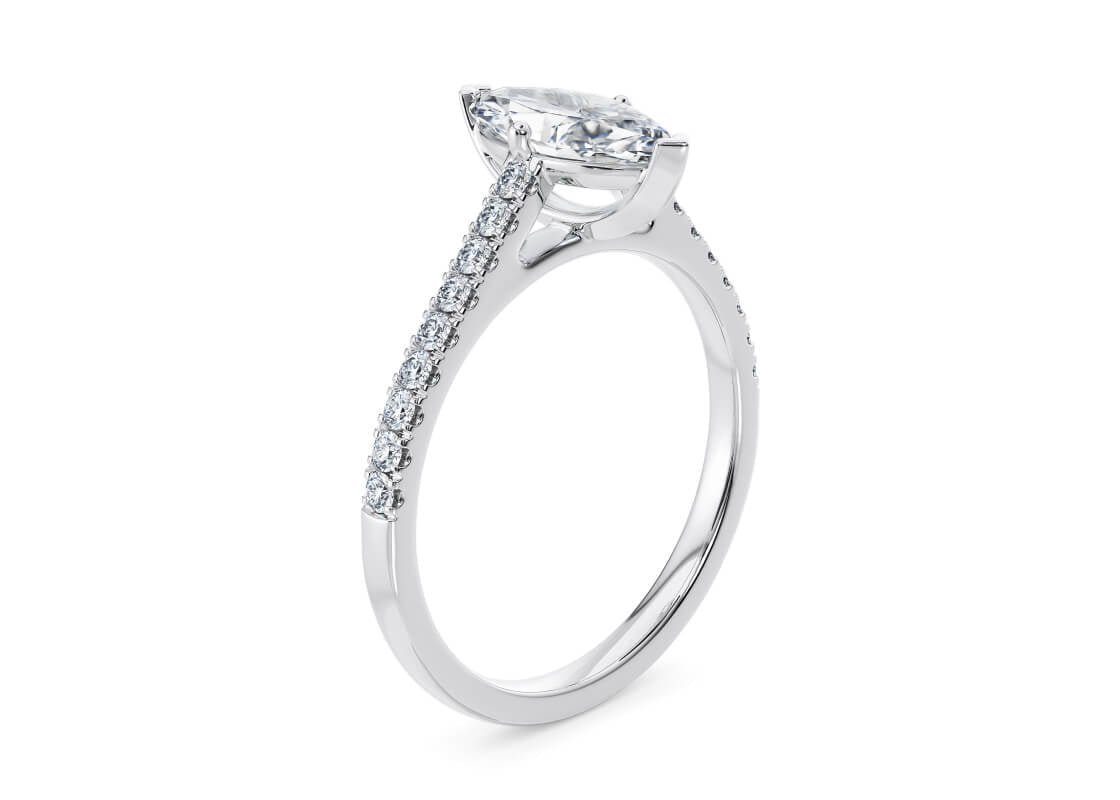 1477 Vintage Platinum Marquise Engagement Ring