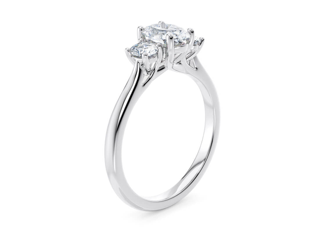 Venice Trilogy Platinum Oval Engagement Ring