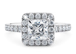 Medici Halo Platinum Princess Engagement Ring