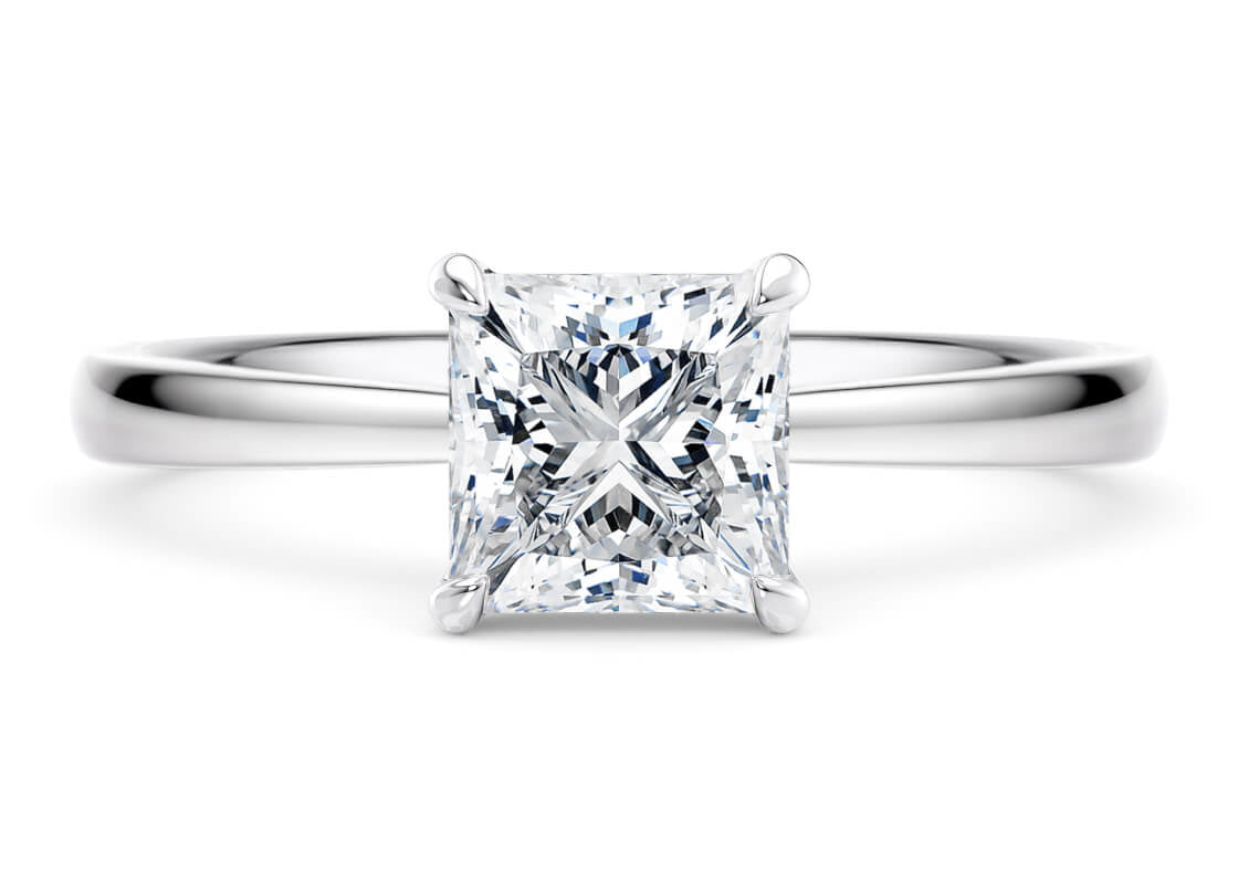 Starlight Solitaire Platinum Princess Engagement Ring