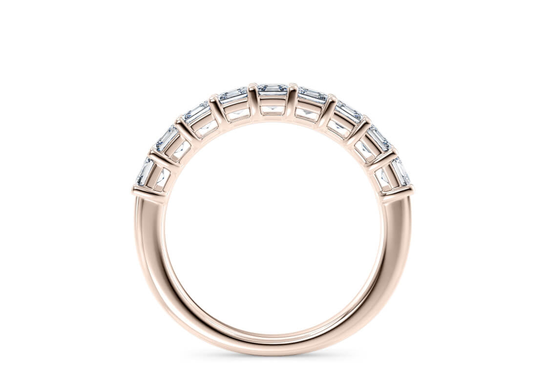 Regent Asscher Half Set Rose Gold 18k Lab Grown Eternity Ring