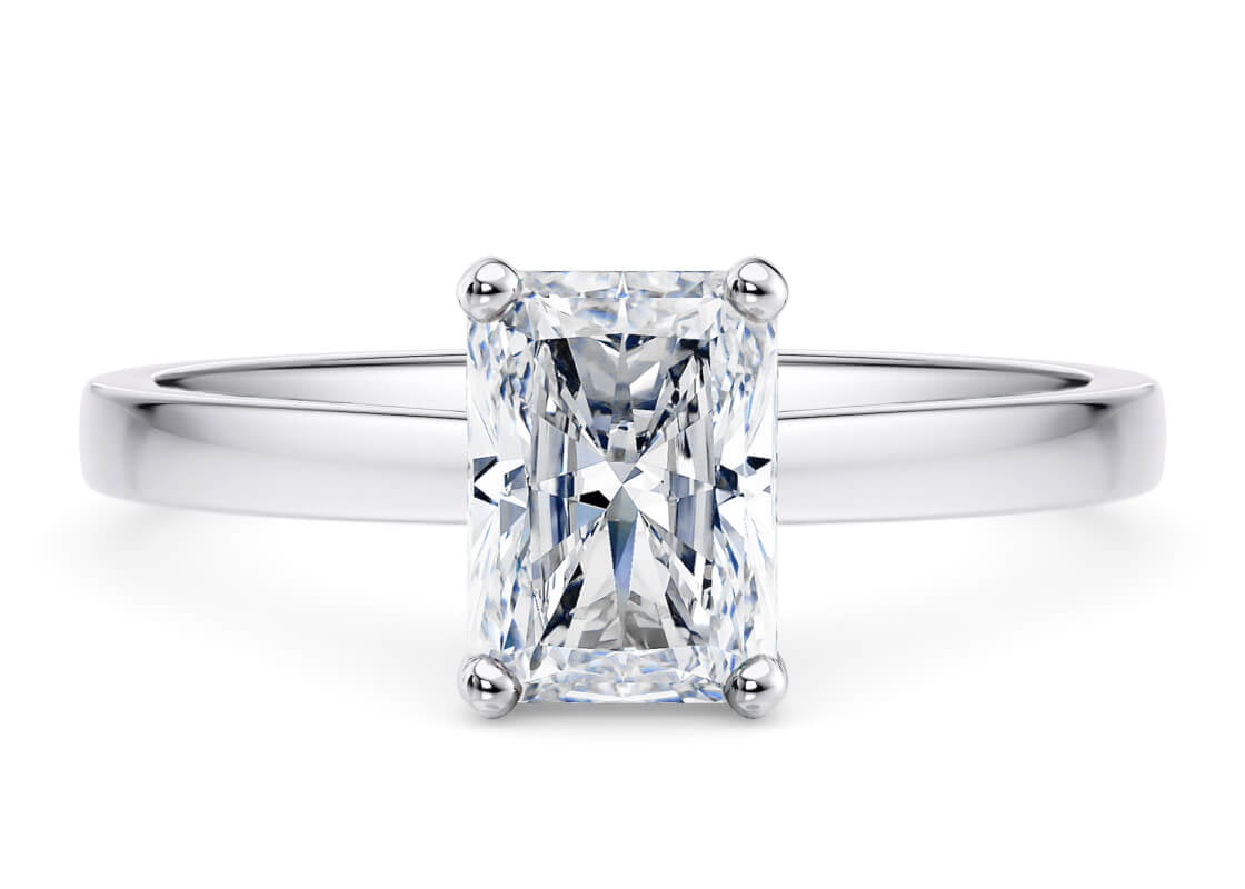 1477 Classic Solitaire Platinum Radiant Engagement Ring