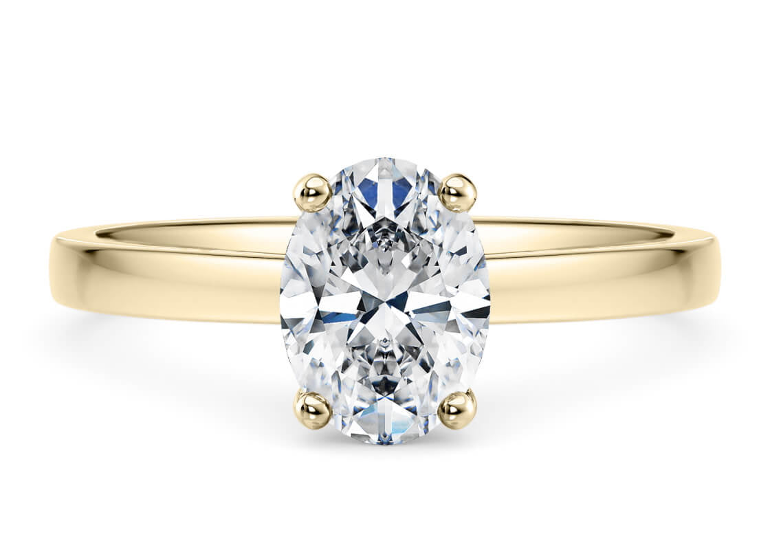 1477 Classic Solitaire Yellow Gold 18k Oval Engagement Ring