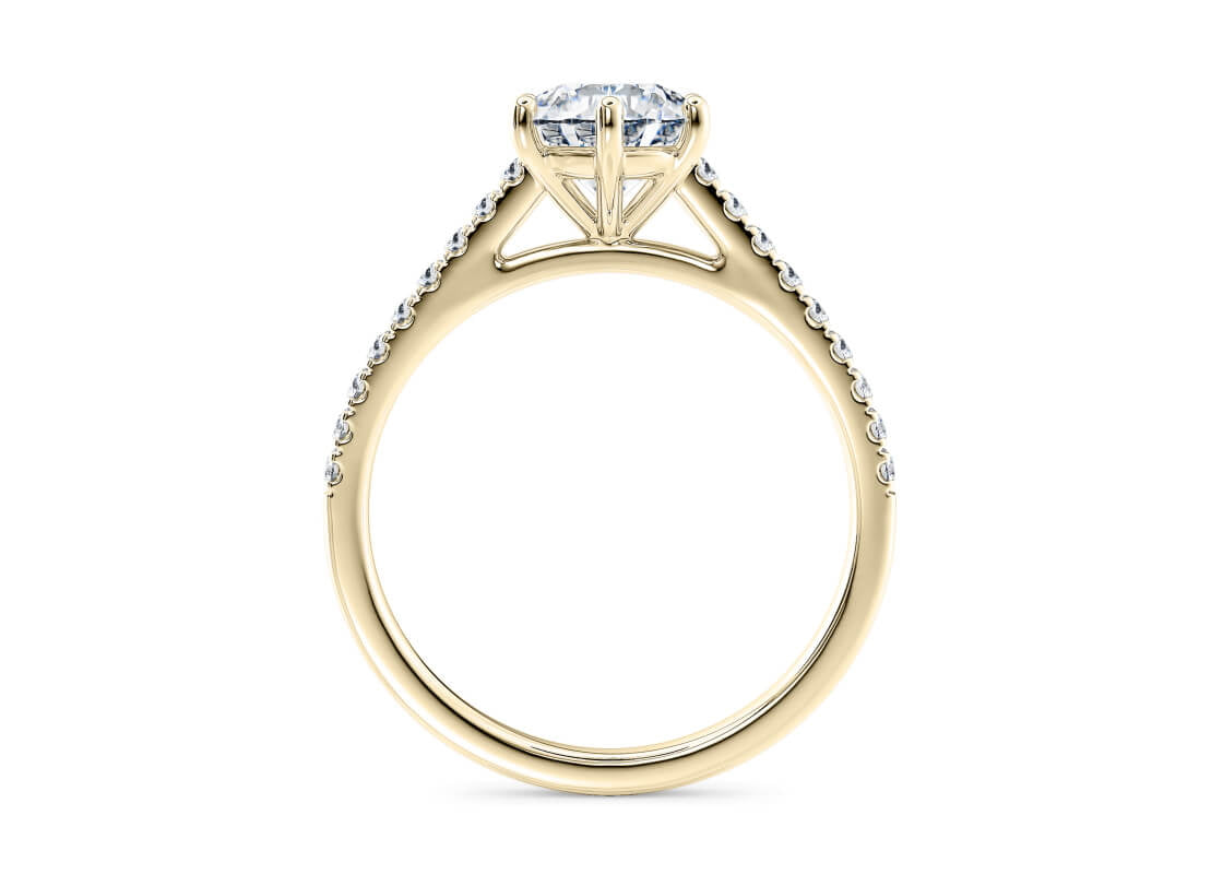 1477 Vintage Yellow Gold 18k Round Engagement Ring