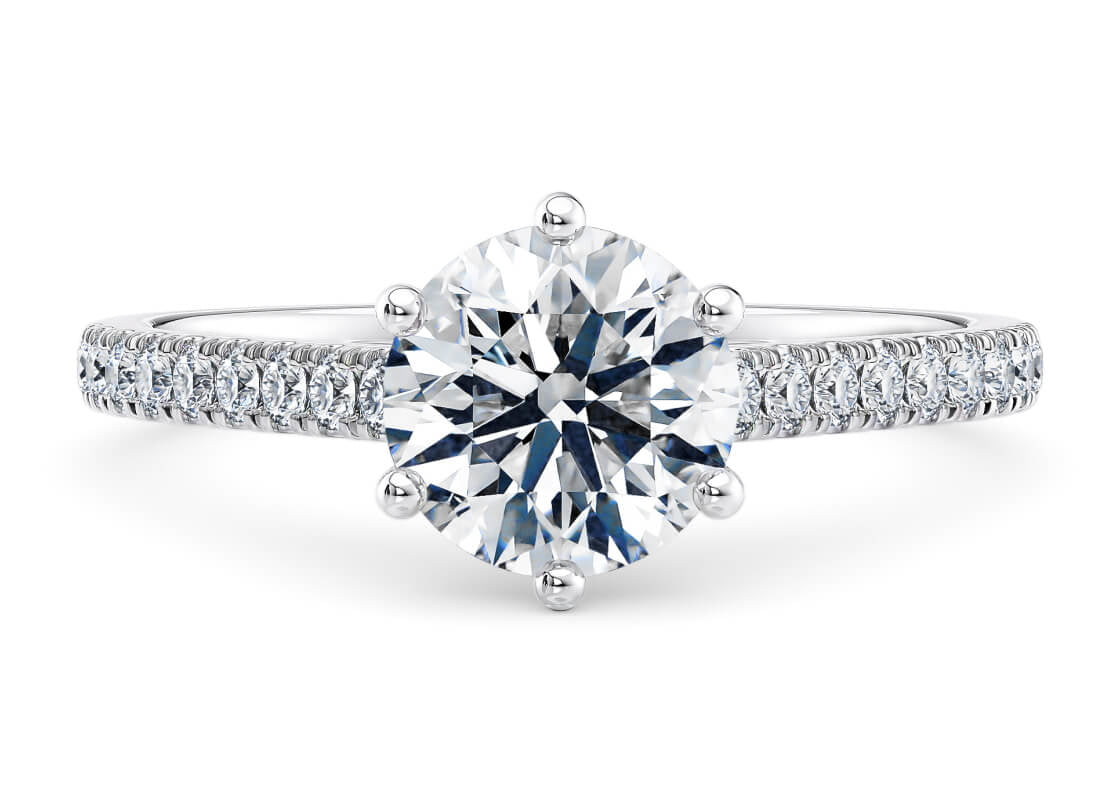 1477 Vintage Platinum Round Engagement Ring
