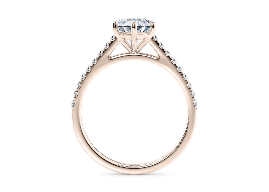 1477 Vintage Rose Gold 18k Round Engagement Ring