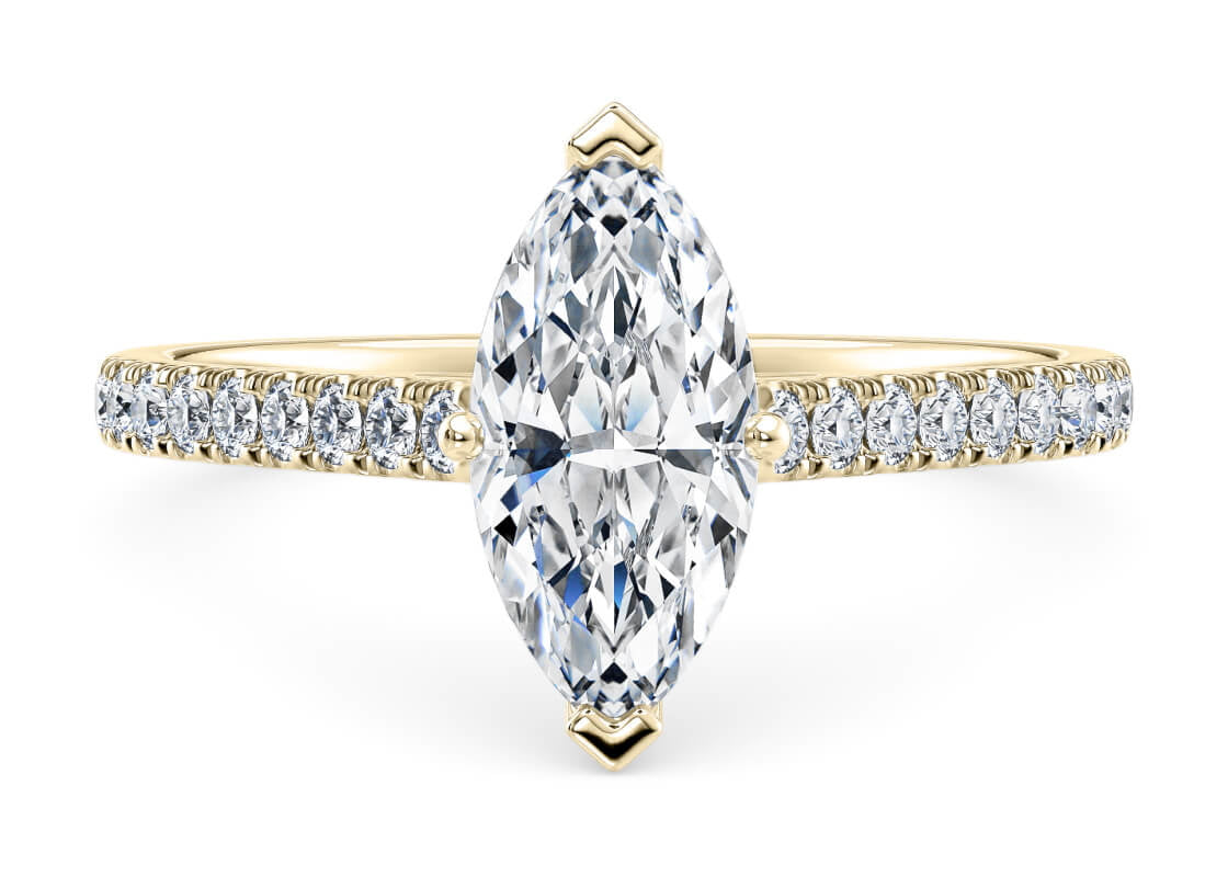 1477 Vintage Yellow Gold 18k Marquise Engagement Ring