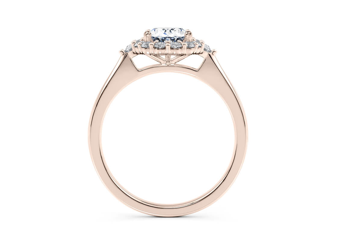 Hampstead Halo Rose Gold 18k Oval Engagement Ring