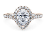 Battersea Halo Rose Gold 18k Pear Engagement Ring