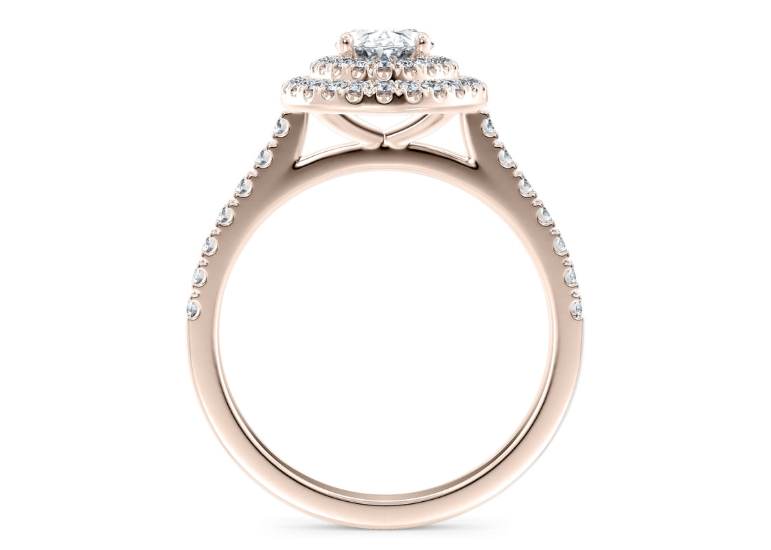 Empress Halo Rose Gold 18k Oval Engagement Ring