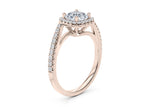 Kew Halo Rose Gold 18k Asscher Engagement Ring