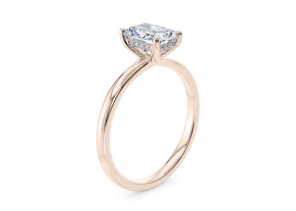 Paloma Solitaire Rose Gold 18k Radiant Engagement Ring