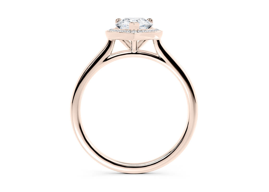 Minerva Halo Rose Gold 18k Pear Engagement Ring