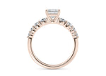 Lyra Diamond Band Rose Gold 18k Asscher Engagement Ring