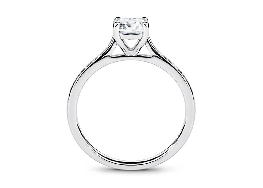 Contour Solitaire Platinum Emerald Engagement Ring