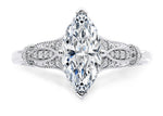 Jasmine Vintage Platinum Marquise Engagement Ring