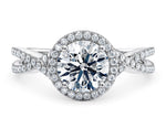Bellatrix Halo Platinum Round Engagement Ring