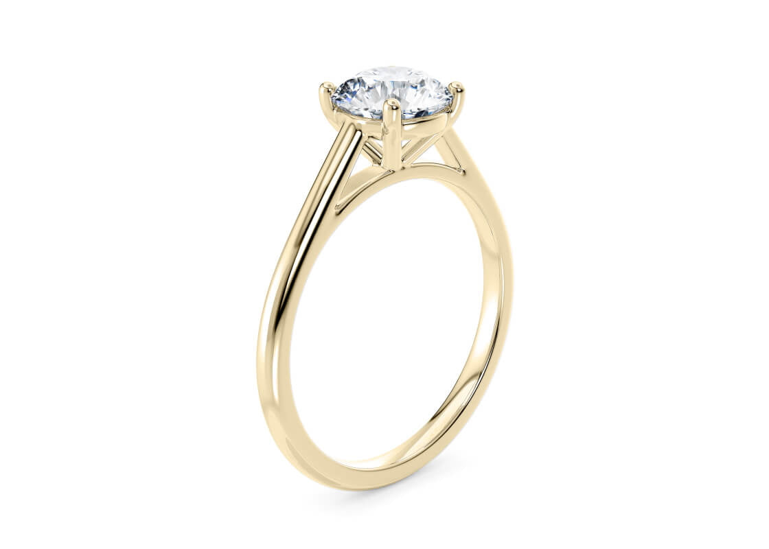 Estella Solitaire Yellow Gold 18k Round Engagement Ring