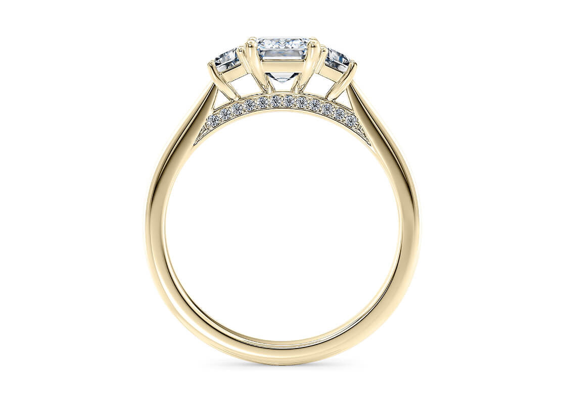 Imperia Trilogy Yellow Gold 18k Emerald Engagement Ring