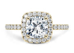 Isabella Halo Yellow Gold 18k Cushion Engagement Ring