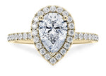 Isabella Halo Yellow Gold 18k Pear Engagement Ring