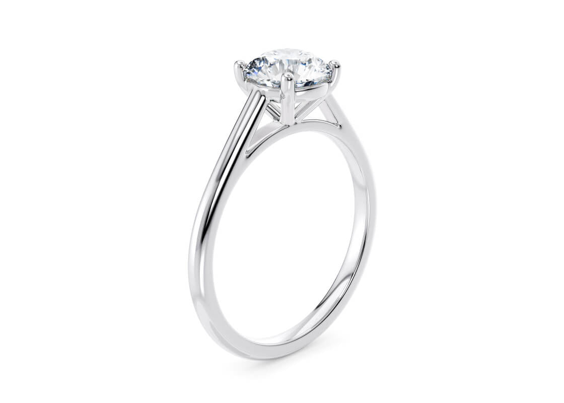 Estella Solitaire Platinum Round Engagement Ring