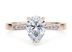 Delicacy Vintage Rose Gold 18k Pear Engagement Ring