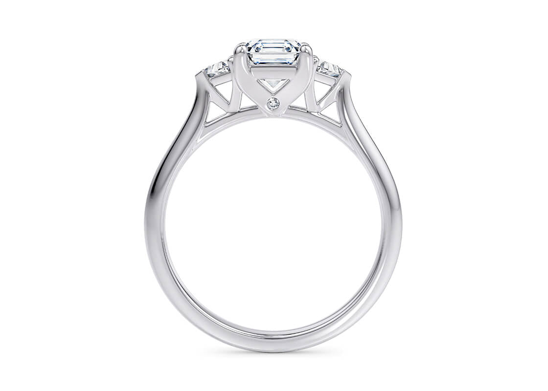 Paris Trilogy Platinum Asscher Engagement Ring