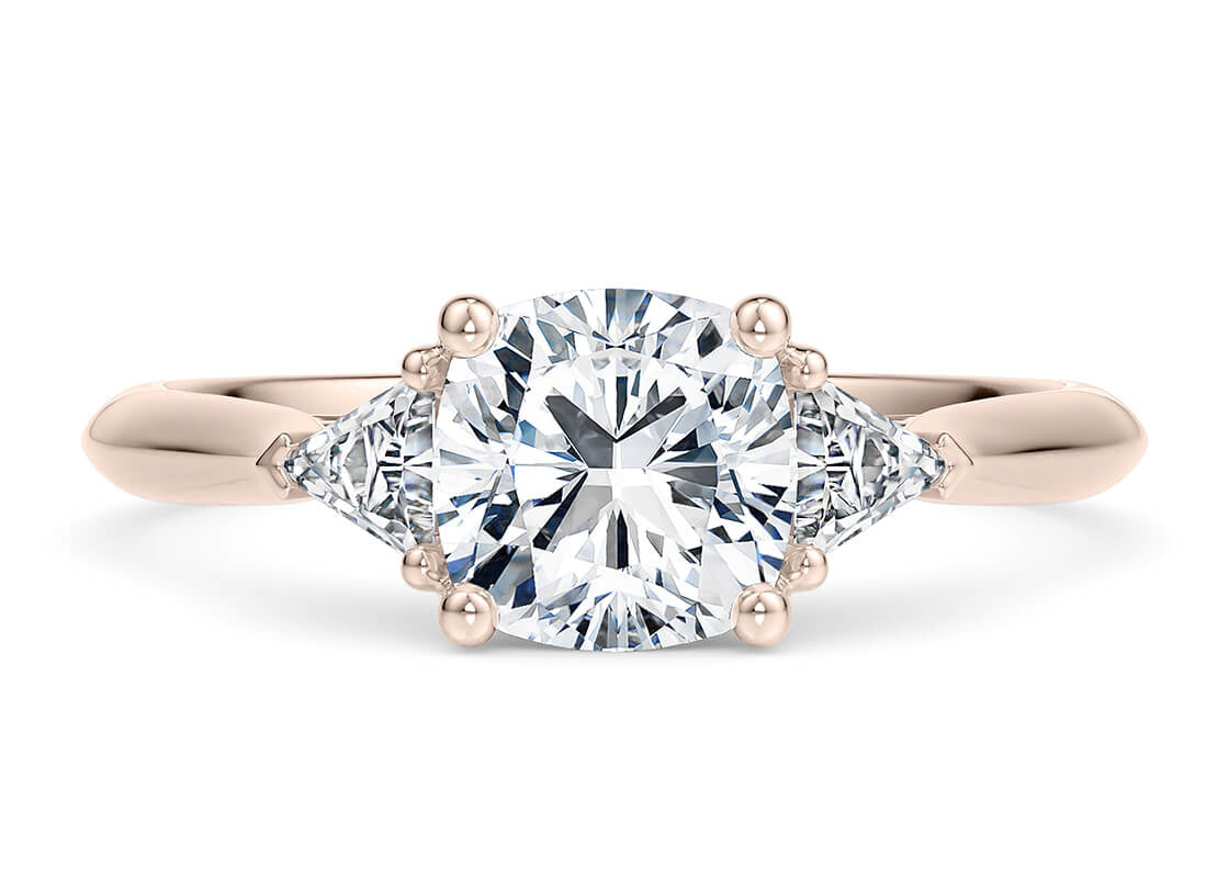 Paris Trilogy Rose Gold 18k Cushion Engagement Ring