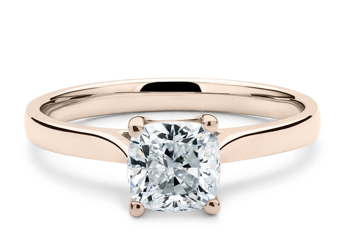 Contour Solitaire Rose Gold 18k Cushion Engagement Ring