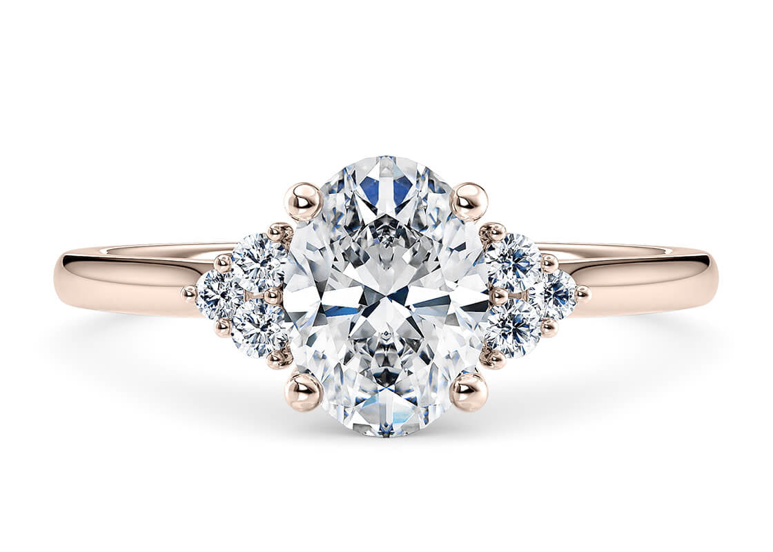 Rosa Vintage Rose Gold 18k Oval Engagement Ring