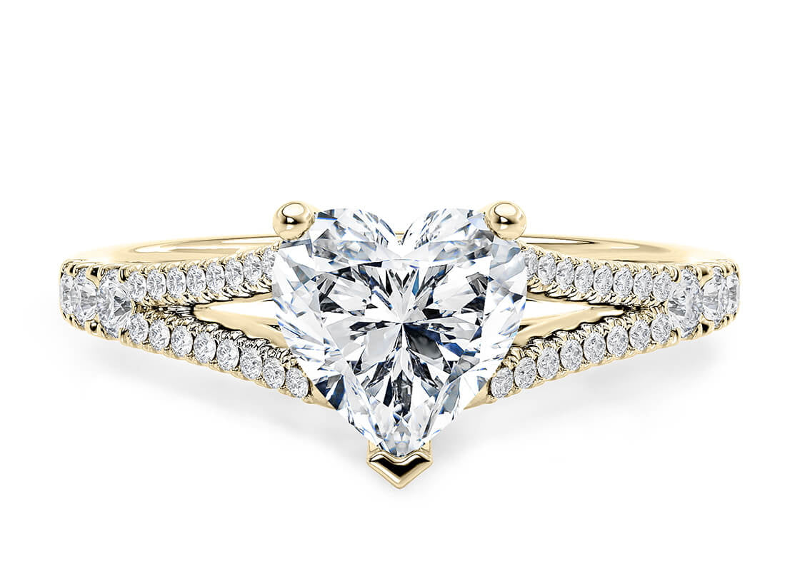 Oxford Diamond Band Yellow Gold 18k Heart Engagement Ring