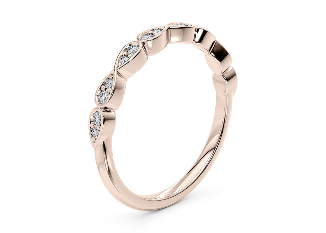 Primrose Rose Gold 18k Half Set Eternity Ring