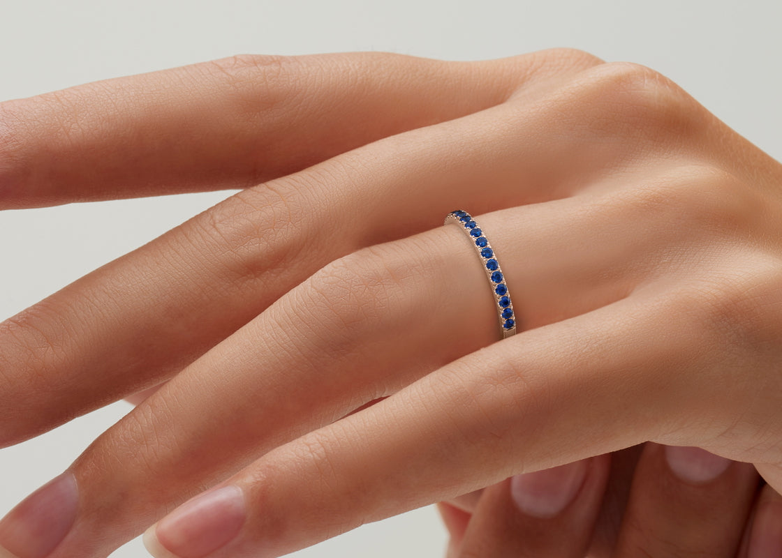 Vogue Sapphire Rose Gold 18k Eternity Ring
