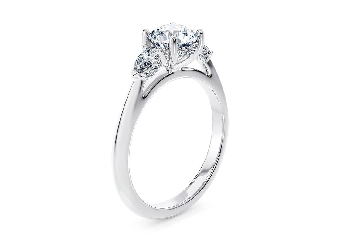 Florence Trilogy Platinum Round Engagement Ring